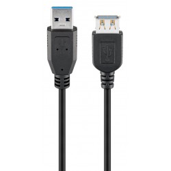 GOOBAY καλώδιο USB 3.0 σε USB (F) 93999, copper, 3m, μαύρο