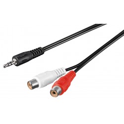 GOOBAY αντάπτορας 3.5mm αρσενικό σε 2x θηλυκό RCA 50116, 1.5m, μαύρο