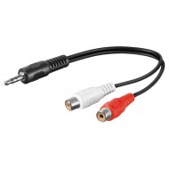 GOOBAY αντάπτορας 3.5mm male σε 2x RCA female 50600, 0.2m, μαύρο