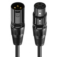 CABLETIME καλώδιο μικροφώνου XLR 11B24, 3-pin, 24AWG, 10m, μαύρο