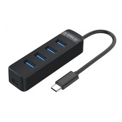 ORICO USB hub TWC3-4A, 5x θυρών, 5Gbps, 5V/2A, USB-C σύνδεση, μαύρο