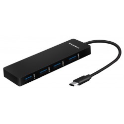 CABLETIME USB hub CT-HUB4E, 4x θυρών, 5Gbps, USB-C σύνδεση, μαύρο