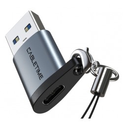 CABLETIME αντάπτορας USB-C σε USB CT-AMCF, 10.5W, 5Gbps, γκρι