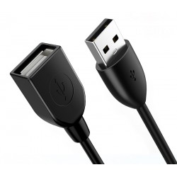 CABLETIME καλώδιο προέκτασης USB CT-AMAF2, 3A, 480Mbps, 0.5m, μαύρο