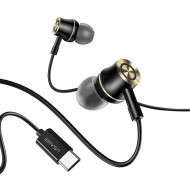 USAMS earphones με μικρόφωνο US-SJ482, USB-C σύνδεση, Φ10mm, 1.2m, μαύρα