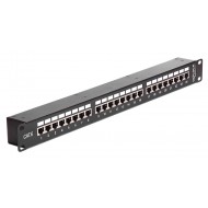 DELOCK patch panel 43295, 19"/1U, CAT 6, 24x coupler RJ45 ports, μαύρο