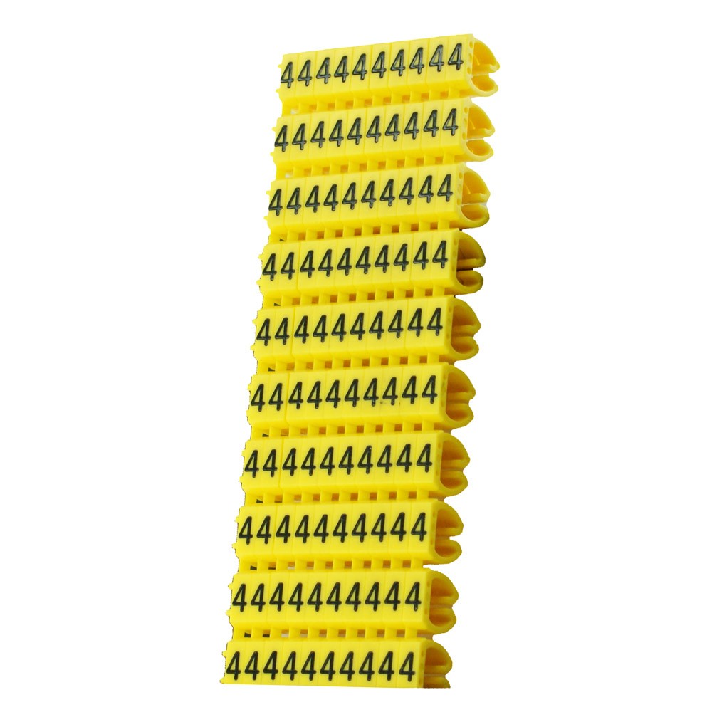 POWERTECH Clip αρίθμησης καλωδίου Νο 4, Yellow, 10τεμ. POWERTECH Clip αρίθμησης καλωδίου Νο 4, Yellow, 10τεμ.