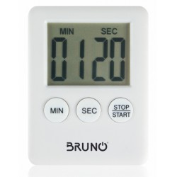 BRUNO χρονόμετρο & αντίστροφη μέτρηση BRN-0063, LCD, με μαγνήτη, λευκό