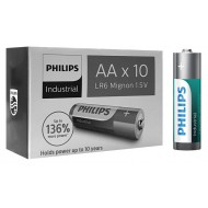 PHILIPS Industrial αλκαλικές μπαταρίες LR6I10C/10, AA LR6 1.5V, 10τμχ