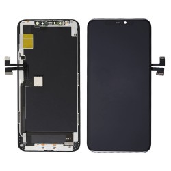 TW INCELL LCD για iPhone 11 Pro Max, camera-sensor ring, earmesh, μαύρη