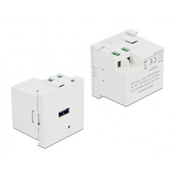 DELOCK module USB θύρα φόρτισης Easy 45 81311, 18W, 45x45mm, λευκό