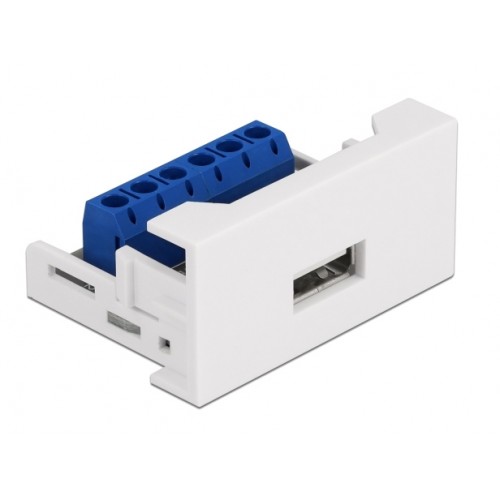 DELOCK module USB σε terminal block Easy 45 81343, 22.5x45mm, λευκό