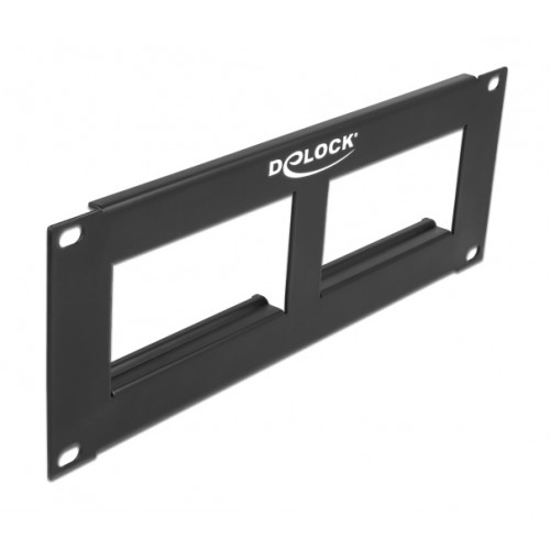 DELOCK patch panel Easy 45 81379, 10, 2U, 90.5x45.2mm x2, μαύρο
