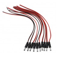 FOLKSAFE καλώδιο FS-DCPIGTAIL-M με αρσενικό βύσμα 5.5x2.1mm, 10τμχ