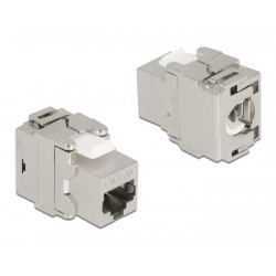 DELOCK keystone module RJ45 σε LSA 180° 87036, Cat.6A, ασημί