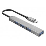 ORICO USB hub AH-13, 4x θυρών, 5Gbps, USB-C σύνδεση, γκρι