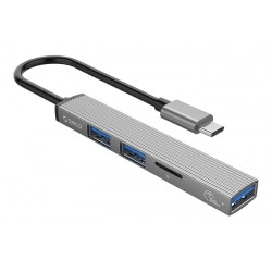 ORICO USB-C hub AH-12F, 3x USB ports, micro SD port, γκρι