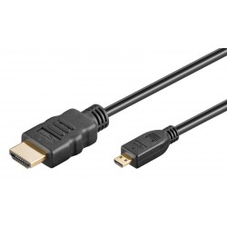 GOOBAY καλώδιο HDMI σε HDMI Micro 53784, Ethernet, 4K/60Hz, 1.5m, μαύρο