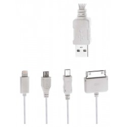 POWERTECH καλώδιο USB 4 in 1 PT-214, 1m, λευκό