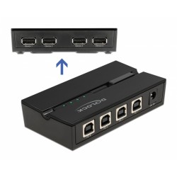 DELOCK USB 2.0 switch 11494, 4x USB Type B σε 4x USB, με μαγνήτη, μαύρο