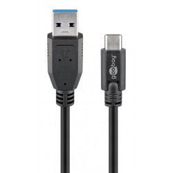 GOOBAY καλώδιο USB σε USB-C 73141, 15W, 5Gbps, 3m, μαύρο