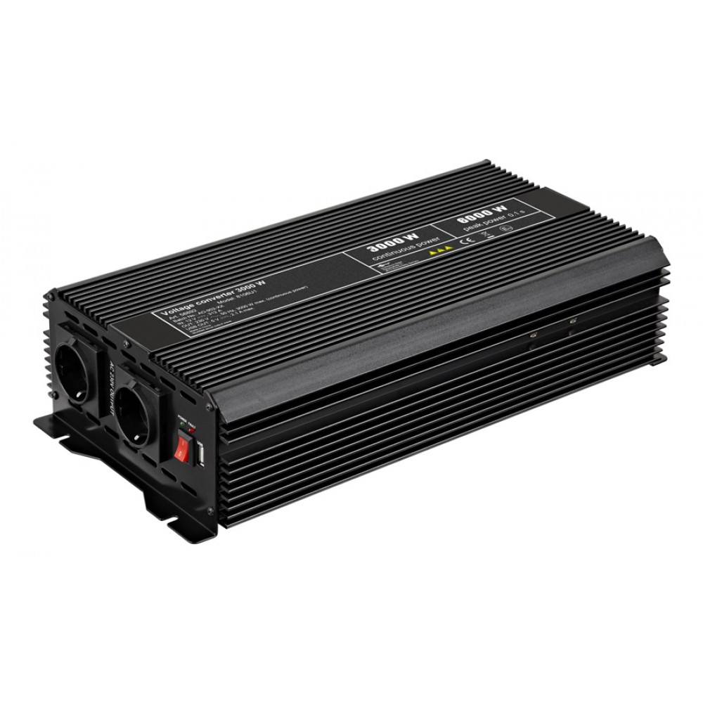GOOBAY inverter αυτοκινήτου 58892, 12V σε 230V, 3000W, USB 2.1A GOOBAY inverter αυτοκινήτου 58892, 12V σε 230V, 3000W, USB 2.1A
