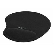 DELOCK mousepad 12040 με gel στήριγμα καρπού, 230 x 202mm, μαύρο