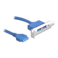 DELOCK κάρτα επέκτασης USB 19 pin σε 2x USB 3.0 82976, low profile