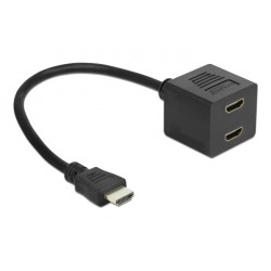 DELOCK HDMI splitter 65226 με Ethernet, 2 σε 1, 1080p, μαύρο