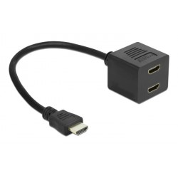 DELOCK splitter HDMI σε 2x HDMI θηλυκό 65226 με Ethernet, 1080p, μαύρο