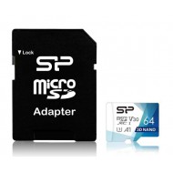 SILICON POWER κάρτα μνήμης microSDXC Superior Pro, 64GB, Class 10 UHS-I U3 A1 V30