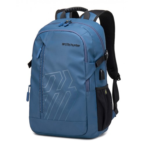 ARCTIC HUNTER τσάντα πλάτης B00387 με θήκη laptop 15.6, 26L, USB, μπλε