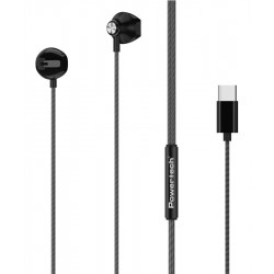 POWERTECH earphones με μικρόφωνο Prime, USB-C, 1.2m, μαύρα