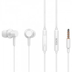 YISON earphones με μικρόφωνο X2, 3.5mm, 1.36m, λευκά