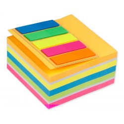 MP αυτοκόλλητα χαρτάκια σημειώσεων PN185 75x75mm, 400+100τμχ, χρωματιστά