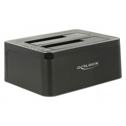 DELOCK docking station 62661, clone function, 2x HDD/SSD, 6Gb/s, μαύρο