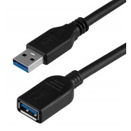 POWERTECH καλώδιο USB 3.0 σε USB female CAB-U123, copper, 1.5m, μαύρο