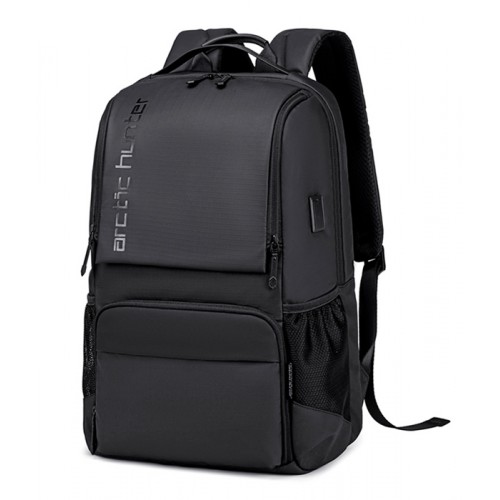 ARCTIC HUNTER τσάντα πλάτης B00532 με θήκη laptop 15.6, USB, 28L, μαύρη