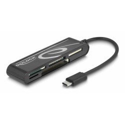 DELOCK card reader 91739 για micro SD/SD/CF/MS/xD, USB-C, μαύρο