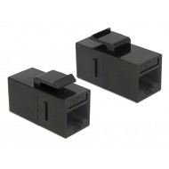 DELOCK Keystone module RJ45 86381, θηλυκό σε θηλυκό, Cat 6 UTP, μαύρο