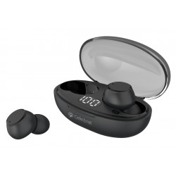 CELEBRAT earphones με θήκη φόρτισης TWS-W32, True Wireless, Φ8mm, μαύρα