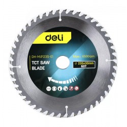 DELI δίσκος κοπής ξύλου DH-MJP235-E1, 60 δόντια, 235mm, 6500rpm