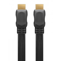 GOOBAY καλώδιο HDMI 2.0 61278 Ethernet, flat 4K/60Hz 18Gbps, 1.5m, μαύρο