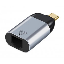 POWERTECH αντάπτορας δικτύου PTH-095, USB-C, 1000Mbps Ethernet, γκρι