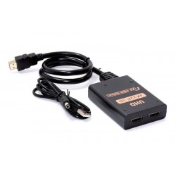 HDMI splitter CAB-H156, 1-in σε 2-out, 4K/60Hz, HDR/HDCP, 50cm, μαύρο