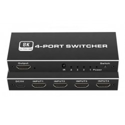 HDMI switch CAB-H149 με τηλεχειριστήριο, 4 σε 1, 8K/60Hz, μαύρο