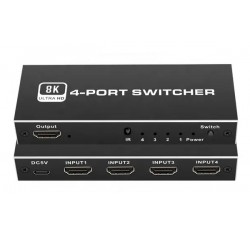 HDMI switch CAB-H149, 4-in σε 1-out, 4K/120Hz, 8K/60Hz, μαύρο