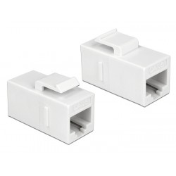 DELOCK Keystone module RJ45 86379, θηλυκό σε θηλυκό, Cat 6 UTP, λευκό