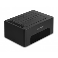 DELOCK docking station 64187, clone/erase function, 2x SSD/HDD, 5Gb/s