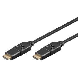 GOOBAY καλώδιο HDMI 61286 με Ethernet, 360°, 4K/60Hz, 18 Gbps, 2m, μαύρο